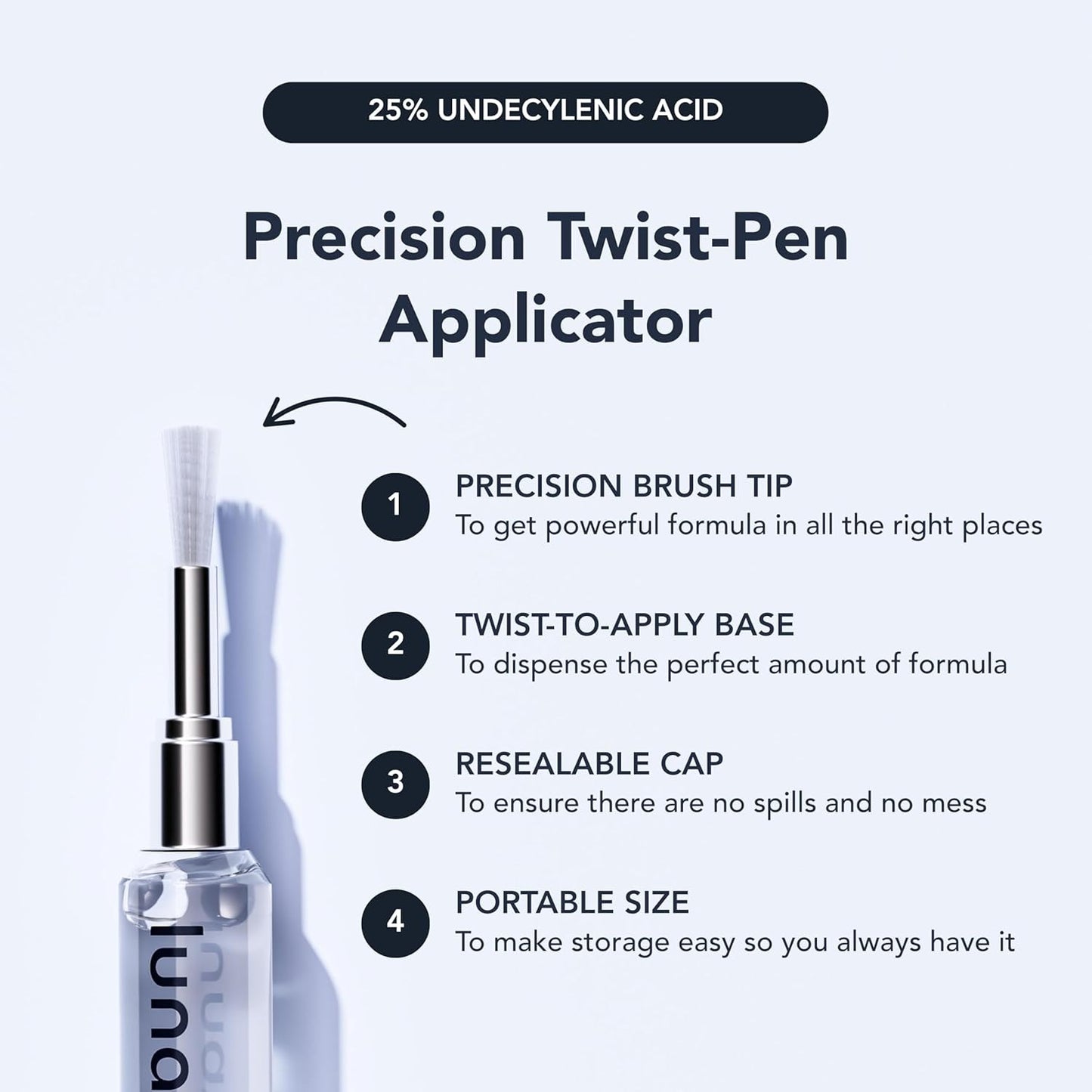 lunavia™ Antifungal Pen - 25% Undecylenic Acid-3-PackTwist Pen(9ML Volume)
